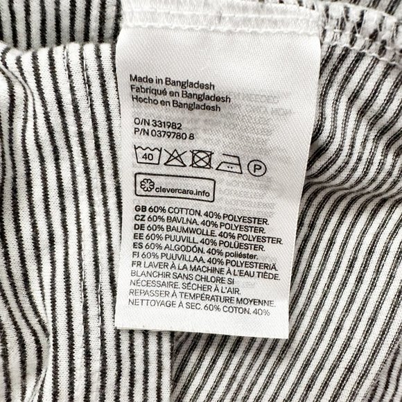 H&M Divided Basic Yellow Black White Striped Short Sleeve Ringer Tee (Large) - Picture 4 of 4